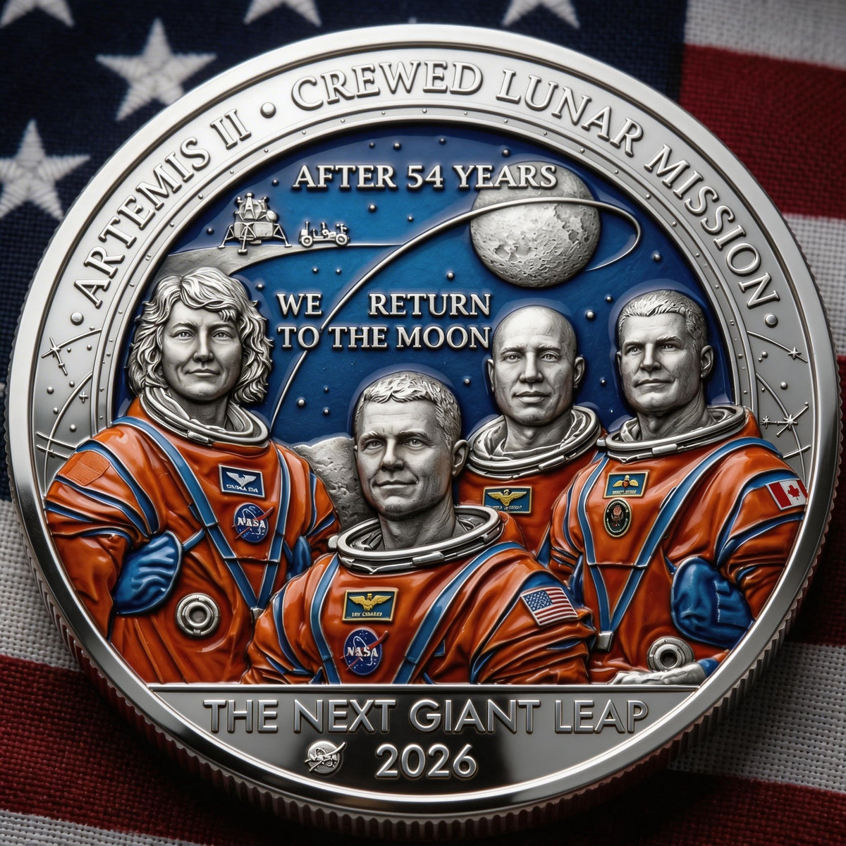 ★Artemis II • Heroic Achievement 3D High-Relief Enamel Commemorative Coin★