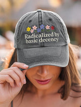 🔥Buy 3 Get 15% Off🔥Unisex washed Radicalized by Basic Decency printed hat