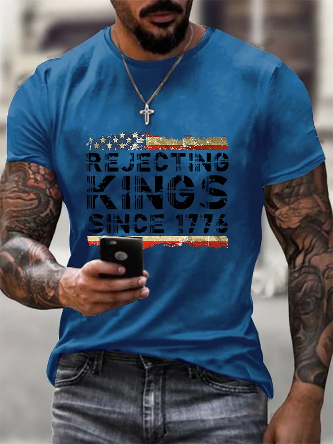 Men's Fashion Casual FDT Reject King Tiger Print  T-shirt