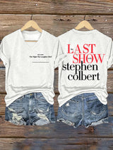 V-Neck Retro Last Show 05.21.2026 The Night The Laughter Died After The Episode Ended. Hopefully People Laughed During The Show Print T-Shirt
