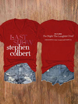V-Neck Retro Last Show 05.21.2026 The Night The Laughter Died Print T-Shirt