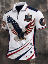 Men's Vintage USA 250th Anniversary Print Polo Shirt