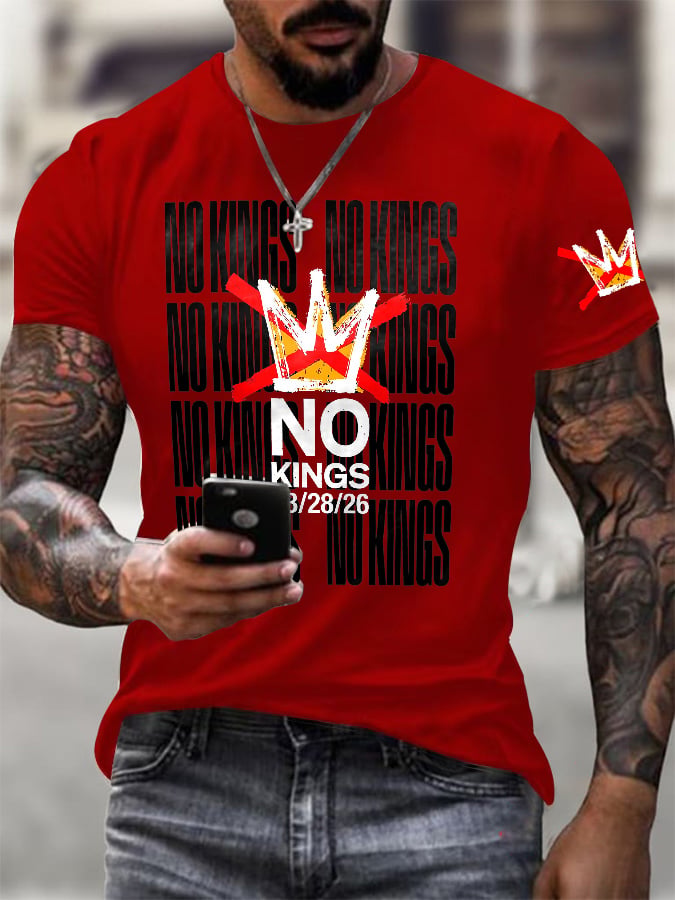 🔥Buy 3 Get 15% Off Men's No Kings Day March 28 2026 Print T-Shirt